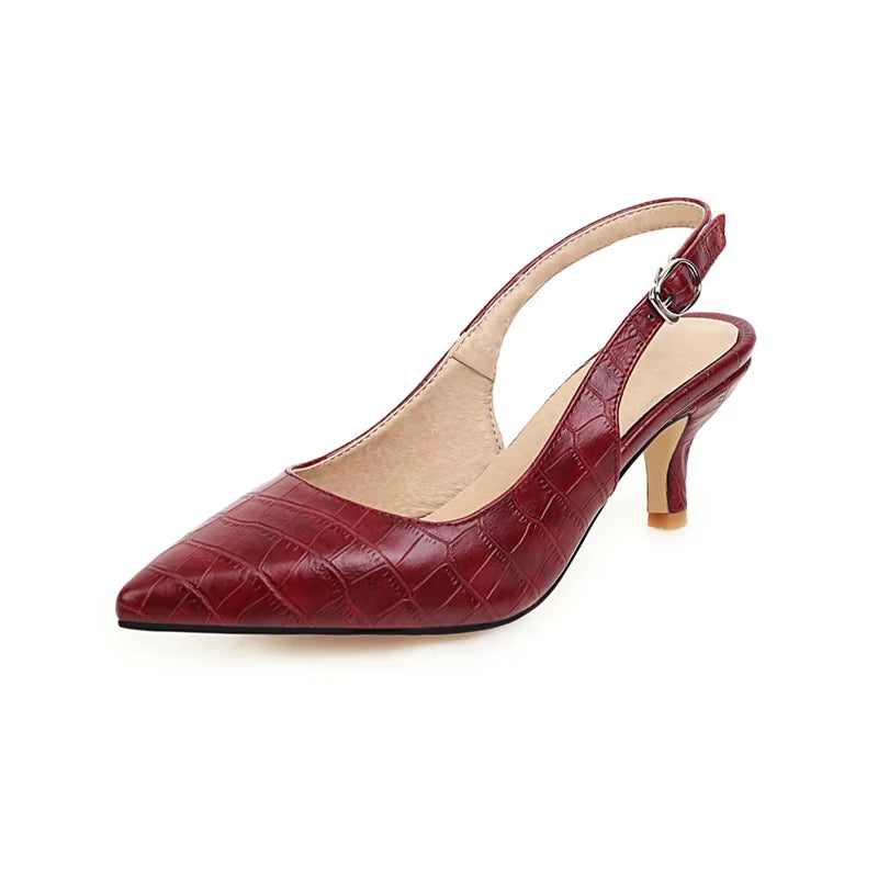 Pointed Toe Summer Sandals Women'S Mules and Slingback Shoes Female Large Size 45 47 Elegant Heels Party Office Shoes for Women