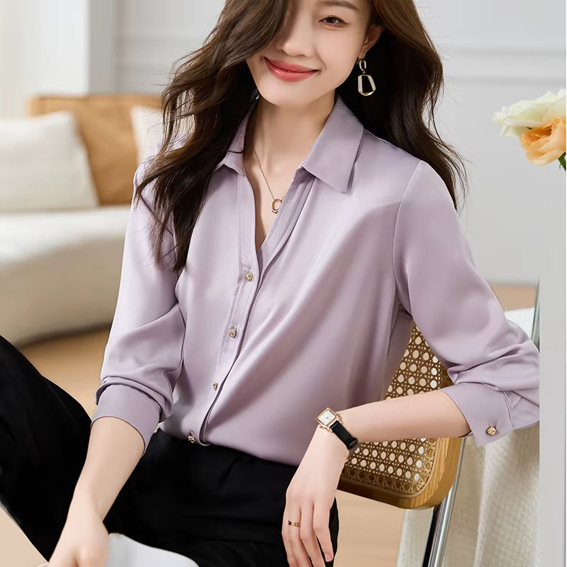 Long Sleeve White Blouse Shirt Blouse Women Blusas Mujer De Moda 2024 Turn down Collar Office Lady Blouse Tops Women Blusa E197