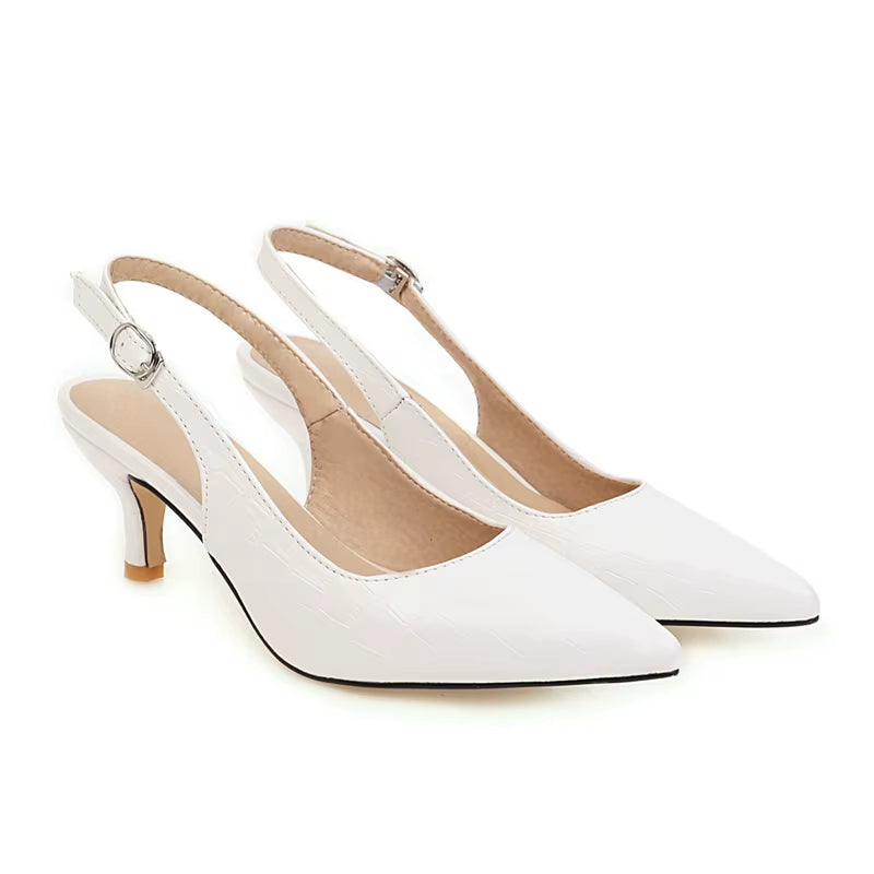 Pointed Toe Summer Sandals Women'S Mules and Slingback Shoes Female Large Size 45 47 Elegant Heels Party Office Shoes for Women