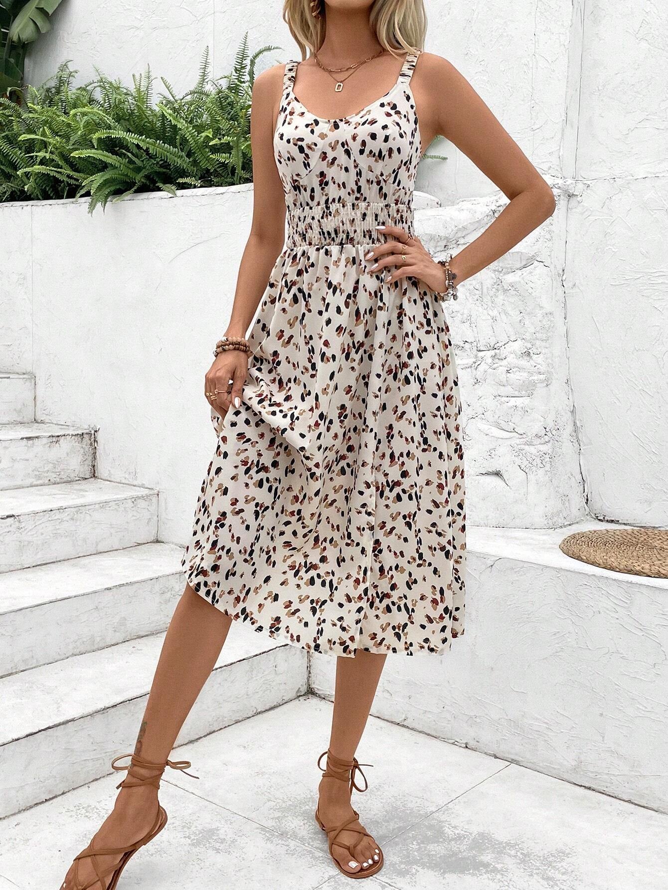 Frenchy Striped Print Cami Short Dress Fall Clothes Back to School Outfits Teacher Clothes Women Linen Midi Earthy Clothes Dress