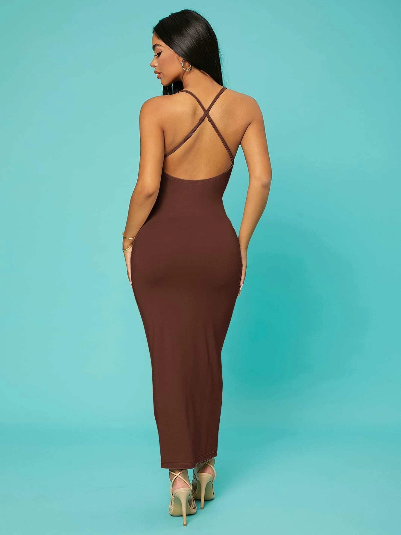 SXY Solid Criss-Cross Backless Bodycon Dress Concert Long Summer Dress Prom Dress Sexy Dress Valentine Day Dress,Tea Party Dress