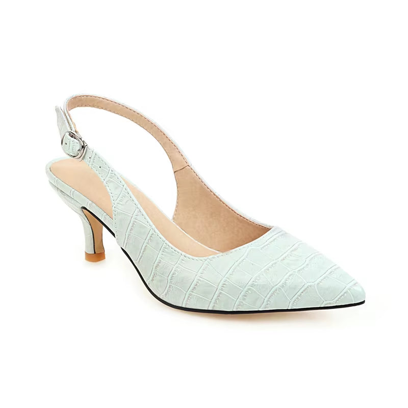 Pointed Toe Summer Sandals Women'S Mules and Slingback Shoes Female Large Size 45 47 Elegant Heels Party Office Shoes for Women