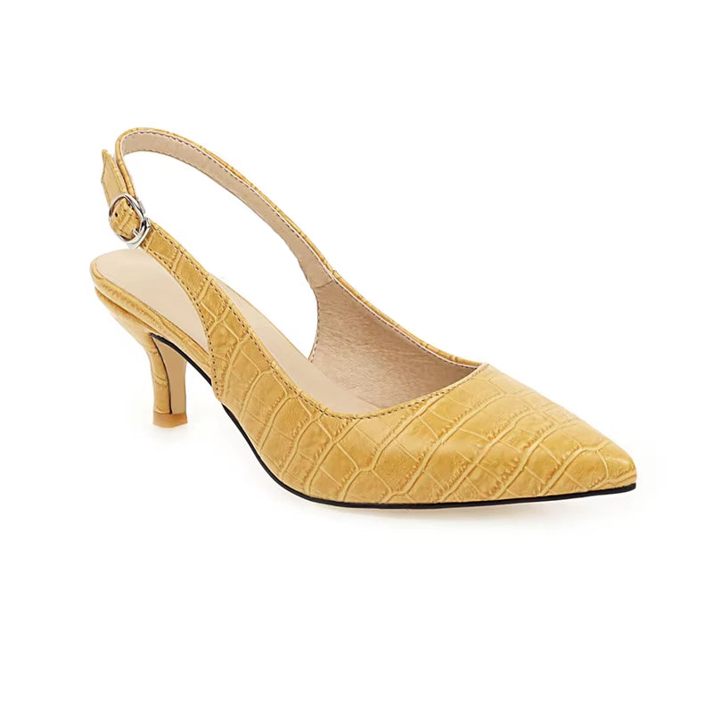 Pointed Toe Summer Sandals Women'S Mules and Slingback Shoes Female Large Size 45 47 Elegant Heels Party Office Shoes for Women