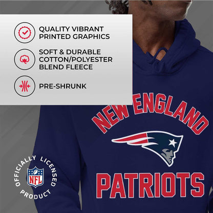 NFL Adult Gameday Hooded Sweatshirt - Poly Fleece Cotton Blend - Stay Warm and Represent Your Team in Style